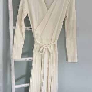 Cream Wrap Dress